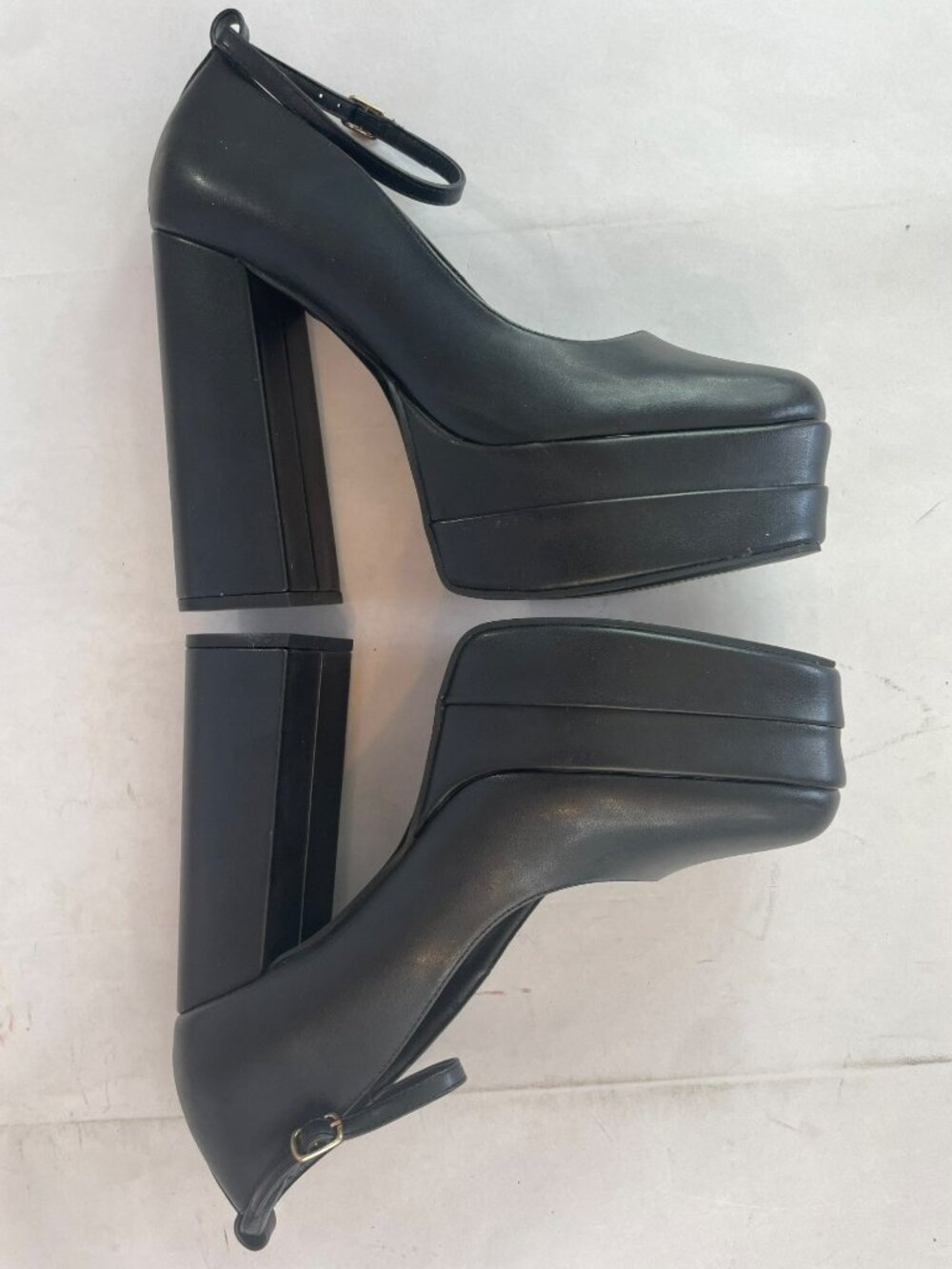 Dream Pairs Black Platform Block Heels Ankle Strap Blocky Women's Size US 11 NIB - Picture 7 of 12
